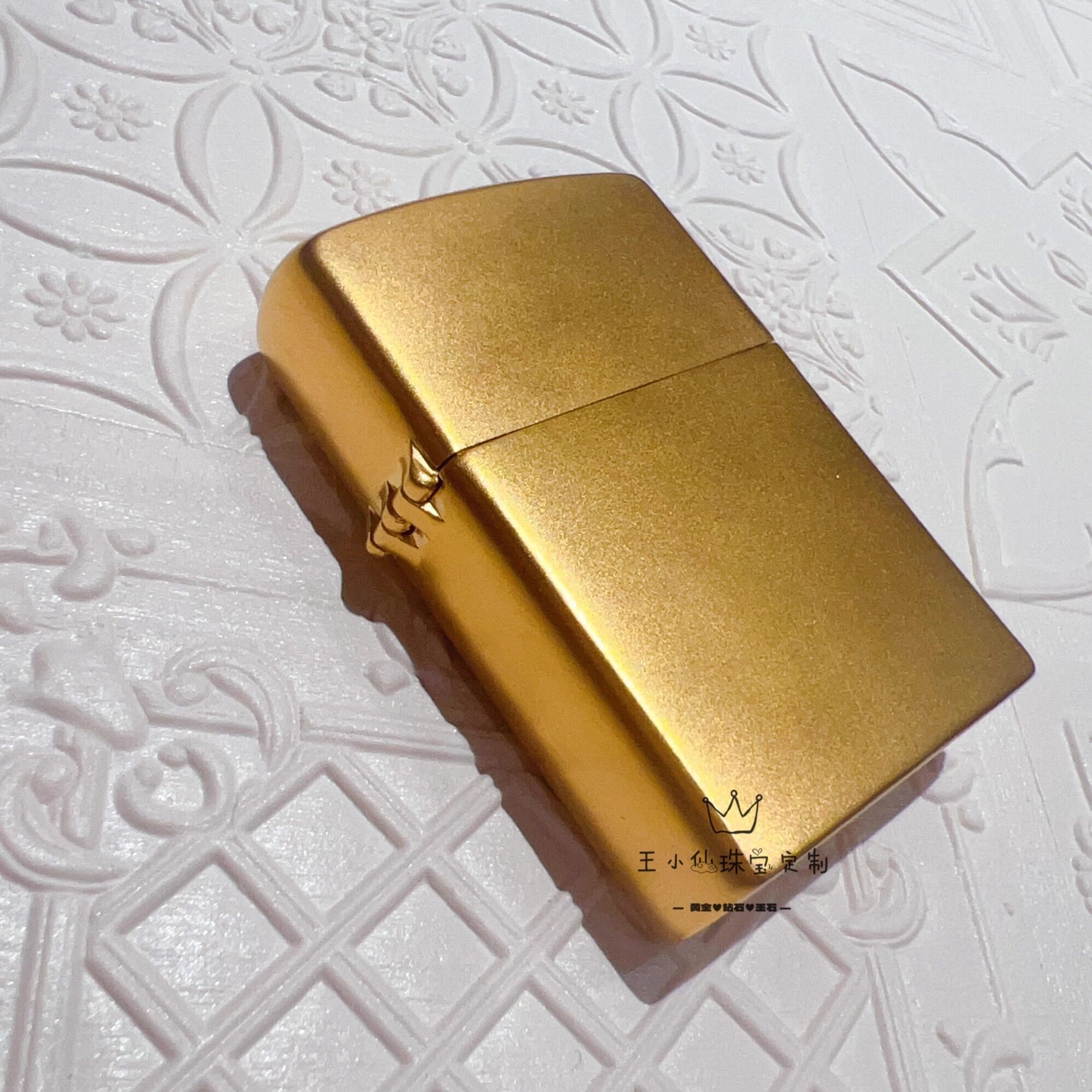 足金999传承古法金哑光定制版金手把件黄金打火机外壳生日礼物男