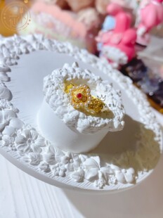 999足金手工古法金宫廷花丝如意红宝石淡水珍珠女士黄金戒指