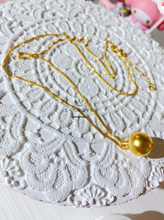 足金传承古法金有求必应球球吊坠莫桑石点钻工艺肖邦调节连