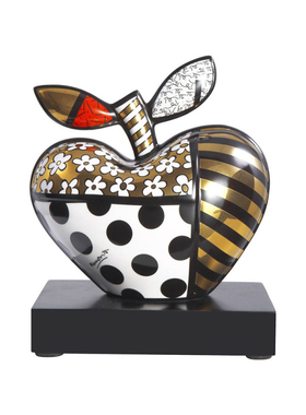 正品 Romero Britto蘋果Golden Big Apple 擺件 18cm / 40cm