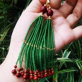 手工串珠流苏穗子吊坠diy手链项链古风璎珞压襟配件尖晶朱砂撞色