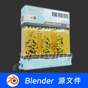 未来植物温室培养皿容器孵化器休眠舱科幻Blender场景模型2237