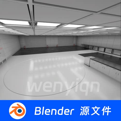 汽车展厅车库停车场仓库工厂灯光4S店展示Blender场景模型2433