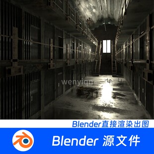 Blender模型牢房监狱老旧密室走廊地牢遗迹559