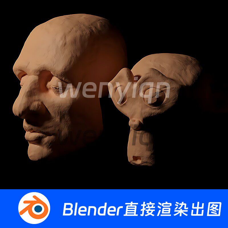 陶瓷陶土粘土黏土泥土雕塑材质Blender模型1120