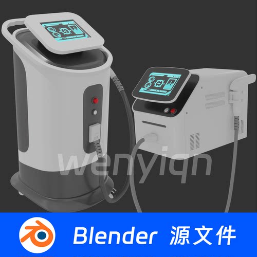 美容院仪器医疗光电脱毛激光器Blender场景模型2233