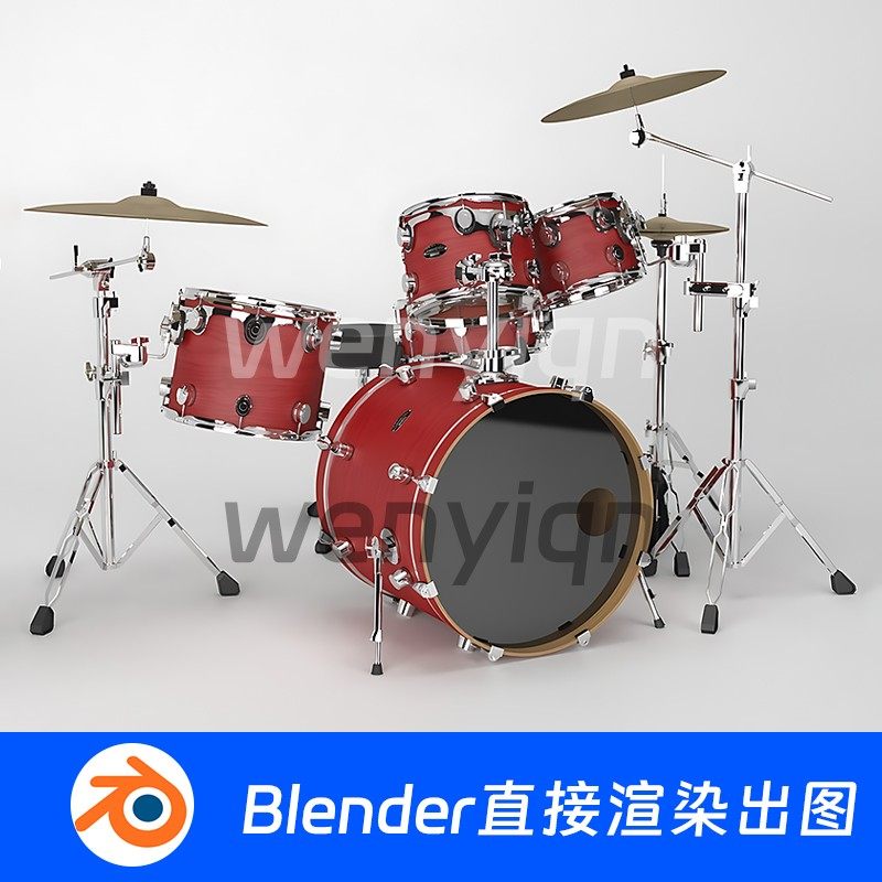 架子鼓音乐爵士鼓Blender模型1089图片