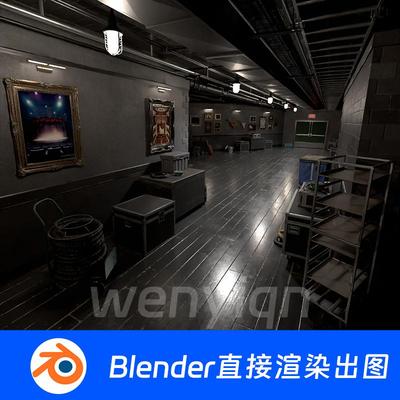 画廊后台工作室演艺表演乐器艺术工作室影棚Blender场景模型1639