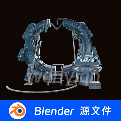 时光穿梭机未来通道科幻星际之门时空传送门Blender场景模型2246
