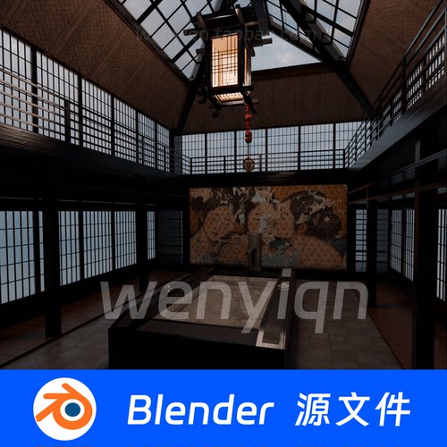 日本神社日式古建筑寺庙道馆Blender场景模型2542