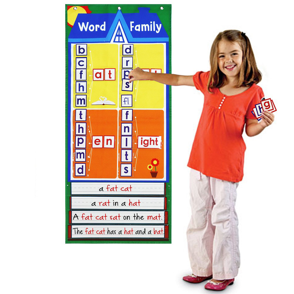 儿童英语自然拼读单词字母发音卡片挂袋Word Family小学教师教具