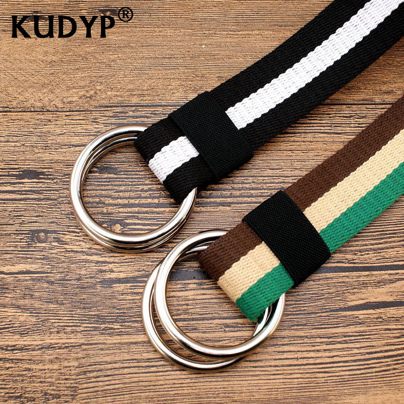 男士圆圈双环扣帆布腰带圆环扣双环皮带学生青年牛仔裤带布带加长