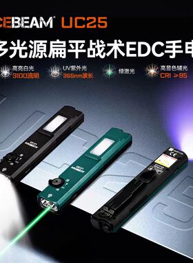ACEBEAM UC25 黛青/黑/橙/沙色 高亮多光源扁平EDC手电 露营照明