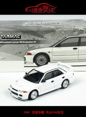 现货TW  Tarmac Works 1:64三菱EVO III三3代Lancer RS白汽车模型