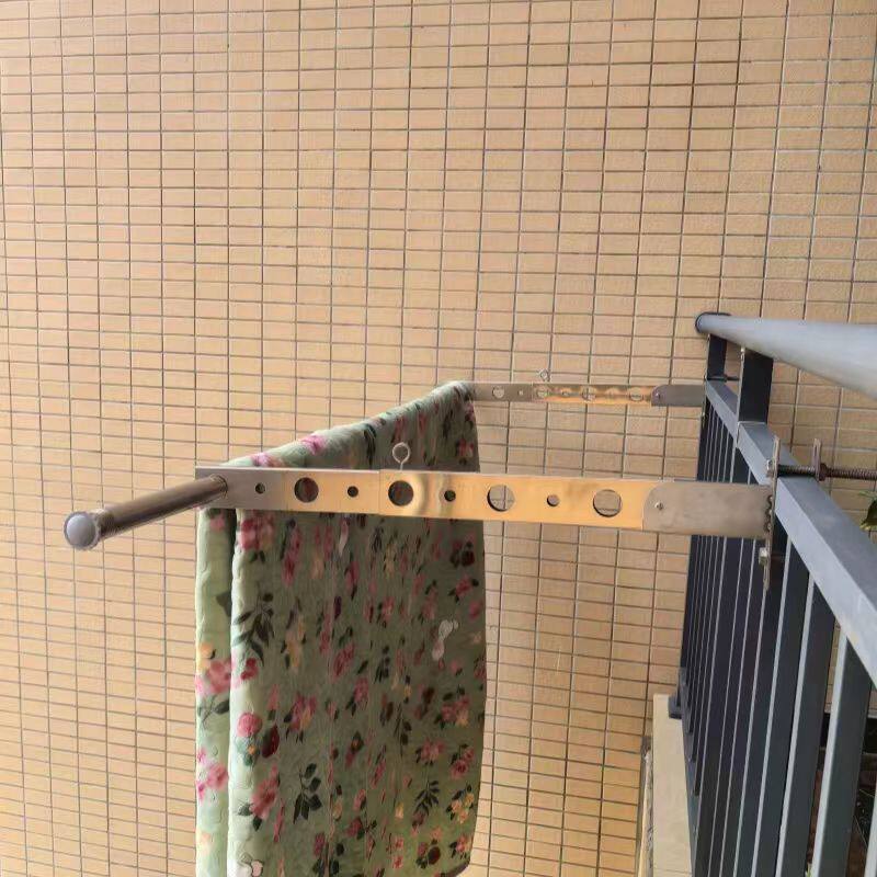 不锈钢阳台晾衣架可折叠挂钩式免打孔卡栏杆室内外家用小型晾晒架,收纳整理,小型晾晒架,淘宝优惠券,粉丝福利购,淘宝优惠卷