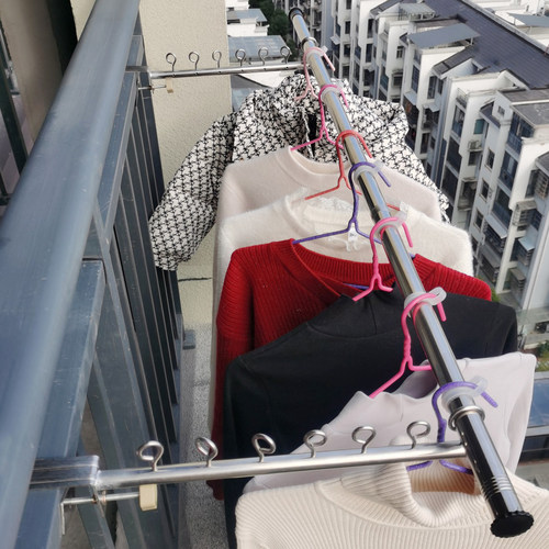 栏杆晾衣架不锈钢阳台晒衣杆