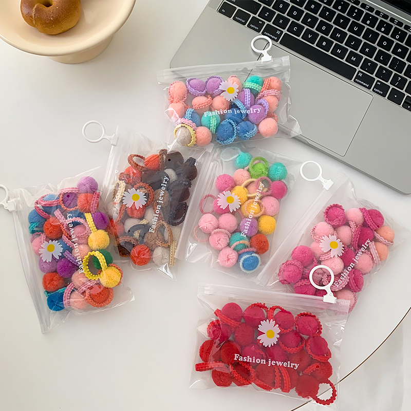 新款儿童头绳糖果色毛绒小发圈不伤发无痕宝宝发绳扎辫子皮筋发饰