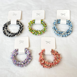 高弹力皮筋少女耐用扎马尾头绳发圈 新款 两个装 彩色编织发绳夏季