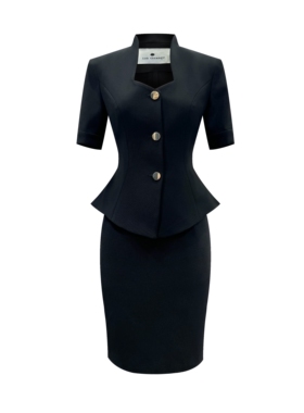 高端职业装气质女神范职场套装修身西装薄款黑色小个子收腰工作服