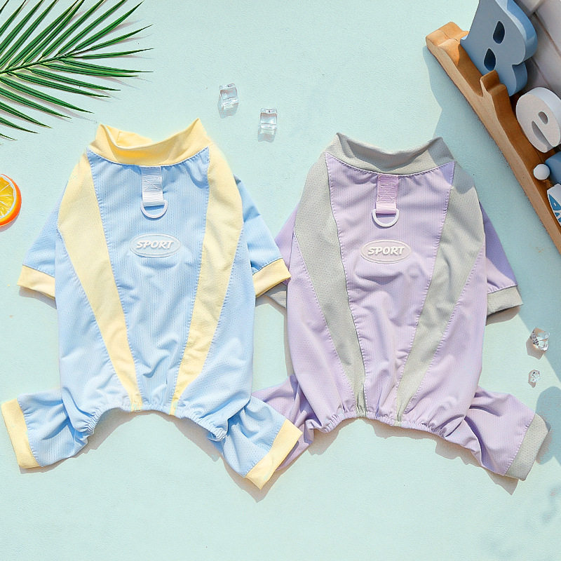 宠物四脚衣夏天新款狗狗衣服狗衣服猫咪衣服冰丝小中型犬防晒服装图片