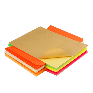 A5彩色不干胶打印纸80g书写牛皮标签背胶贴纸 激光喷墨 黄色A5不干胶纸 颜色标贴手写口取纸分类标记自粘贴纸