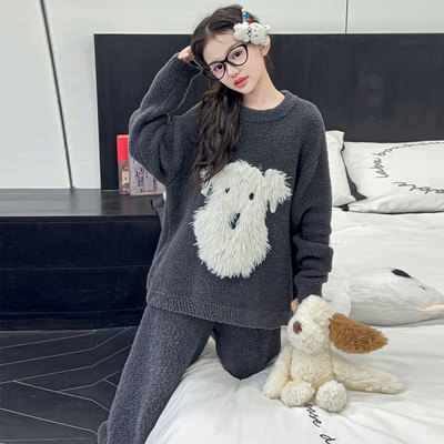 150小个子秋冬半边绒家居服