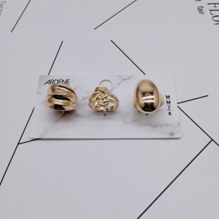 K265夸张质感时尚 中古创意金属戒指～女 潮流气质名媛街拍几何套装