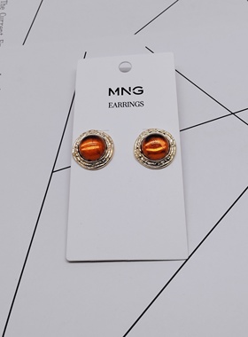 K262夸张质感时尚潮流气质名媛街拍几何中古宫廷创意金属耳钉-女