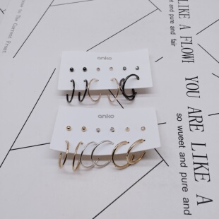 女 宫廷创意金属耳环 K281夸张质感时尚 潮流气质名媛街拍几何套装