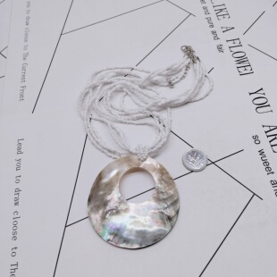 K281夸张质感时尚 女 潮流气质名媛街拍几何中古宫廷创意贝壳项链