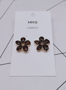 K306夸张质感时尚潮流气质名媛街拍几何中古宫廷创意滴油耳钉-女