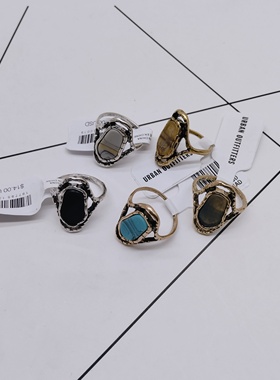 K216夸张质感时尚潮流气质名媛街拍几何中古宫廷创意金属戒指~女