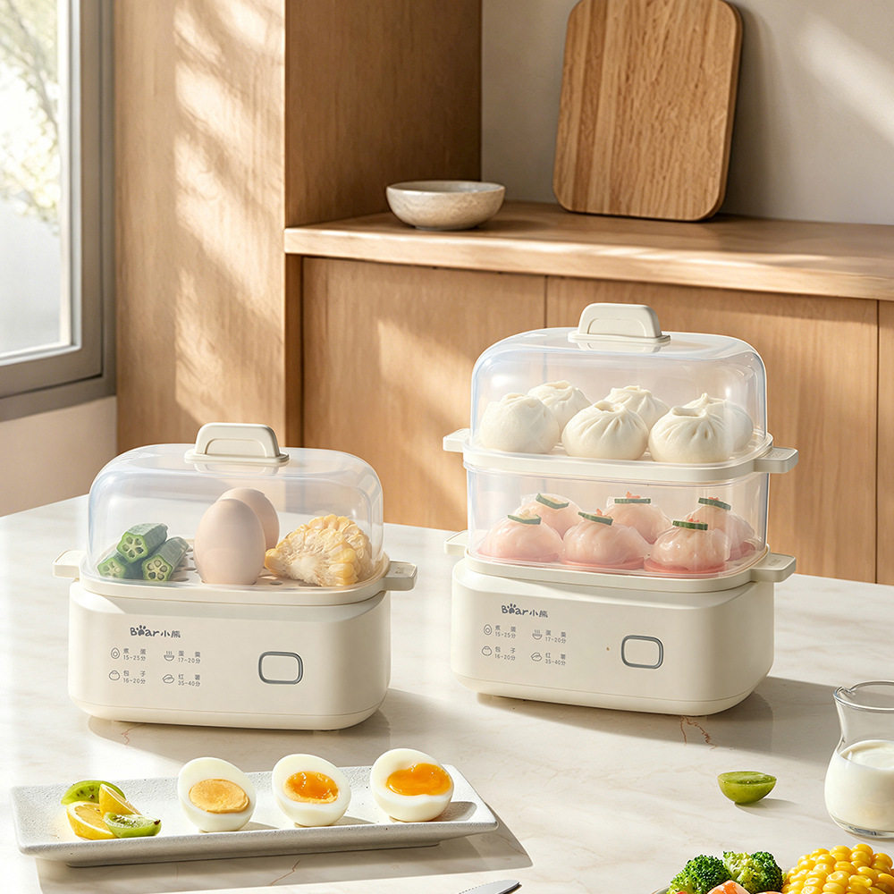 小熊zdq-d12s1早餐机煮蛋器双层组合小型电蒸锅一体煮鸡蛋