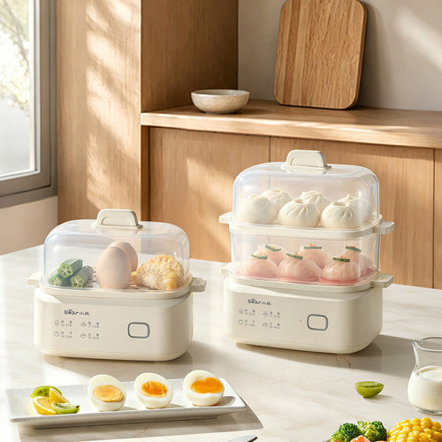 小熊zdq-d12s1早餐机煮蛋器双层组合小型电蒸锅一体煮鸡蛋