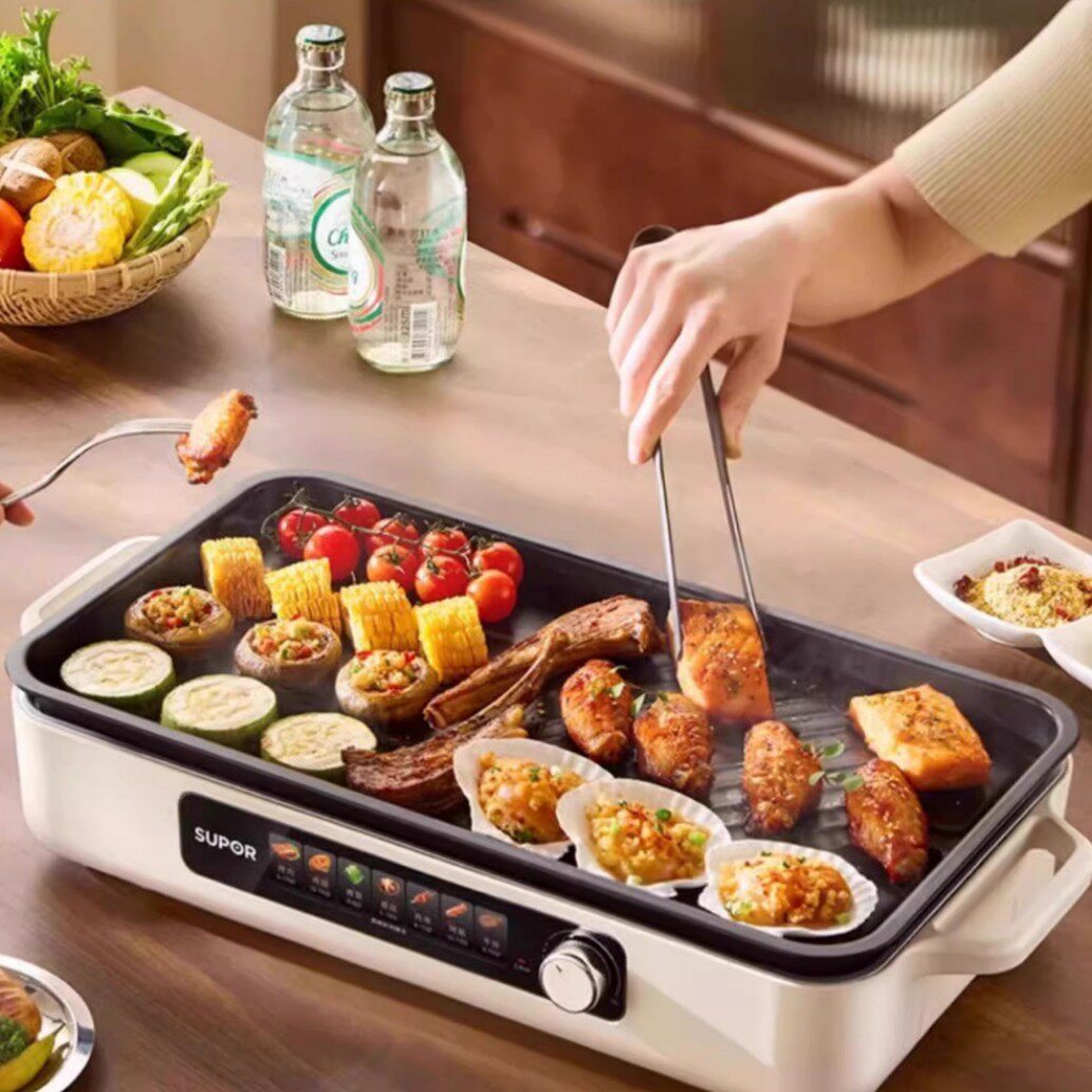 苏泊尔电烤盘家用不粘烤肉盘电烧烤炉烤肉串机家庭室内轻烟电烤锅