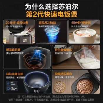 苏泊尔电饭煲3-4电饭锅上蒸下煮快球釜家用5/4升智能大容量多功能