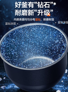 苏泊尔电饭煲5升家用小型4-8人智能预约蓝钻内胆电饭锅SF50FC871