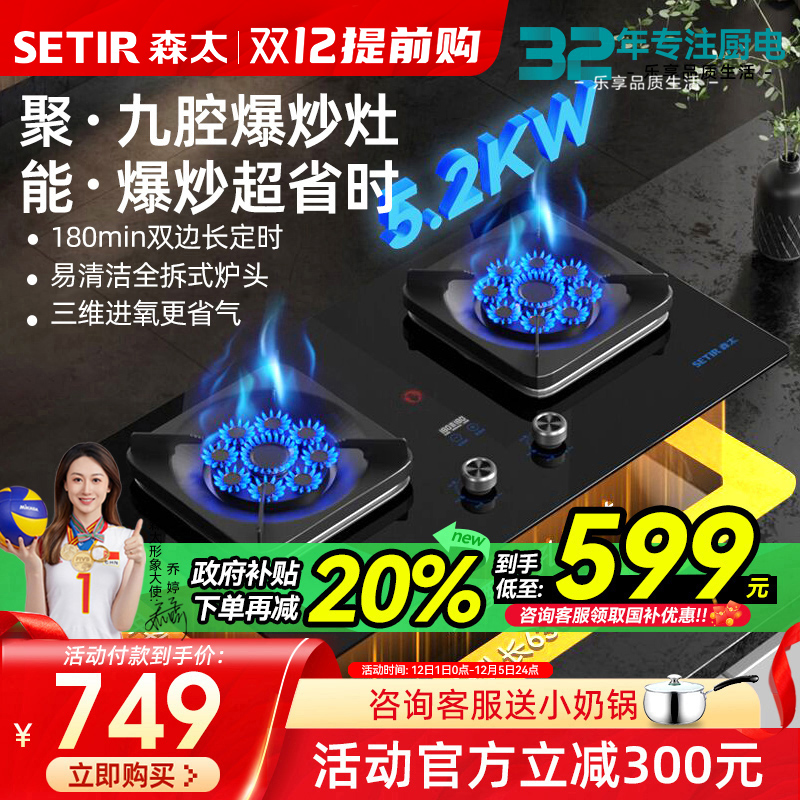 【政府补贴20%】森太九腔猛火灶