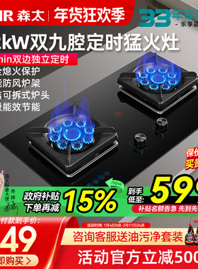 森太TM3九腔猛火定时燃气灶煤气灶家用嵌入式天然气液化气灶双灶