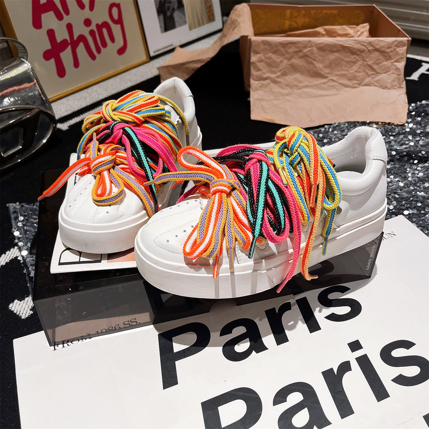 真皮版~彩色蝴蝶结系带休闲鞋板鞋小白鞋平底鞋学院小众设计女鞋,女鞋,休闲板鞋,淘宝优惠券,粉丝福利购,淘宝优惠卷