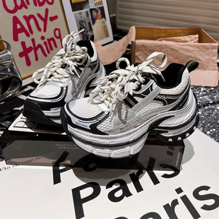 女鞋 2025秋冬新款 加绒爆款 厚底松糕小个子6cm显脚小休闲鞋 老爹鞋