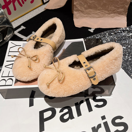 浅口豆豆鞋加绒棉瓢鞋船鞋女