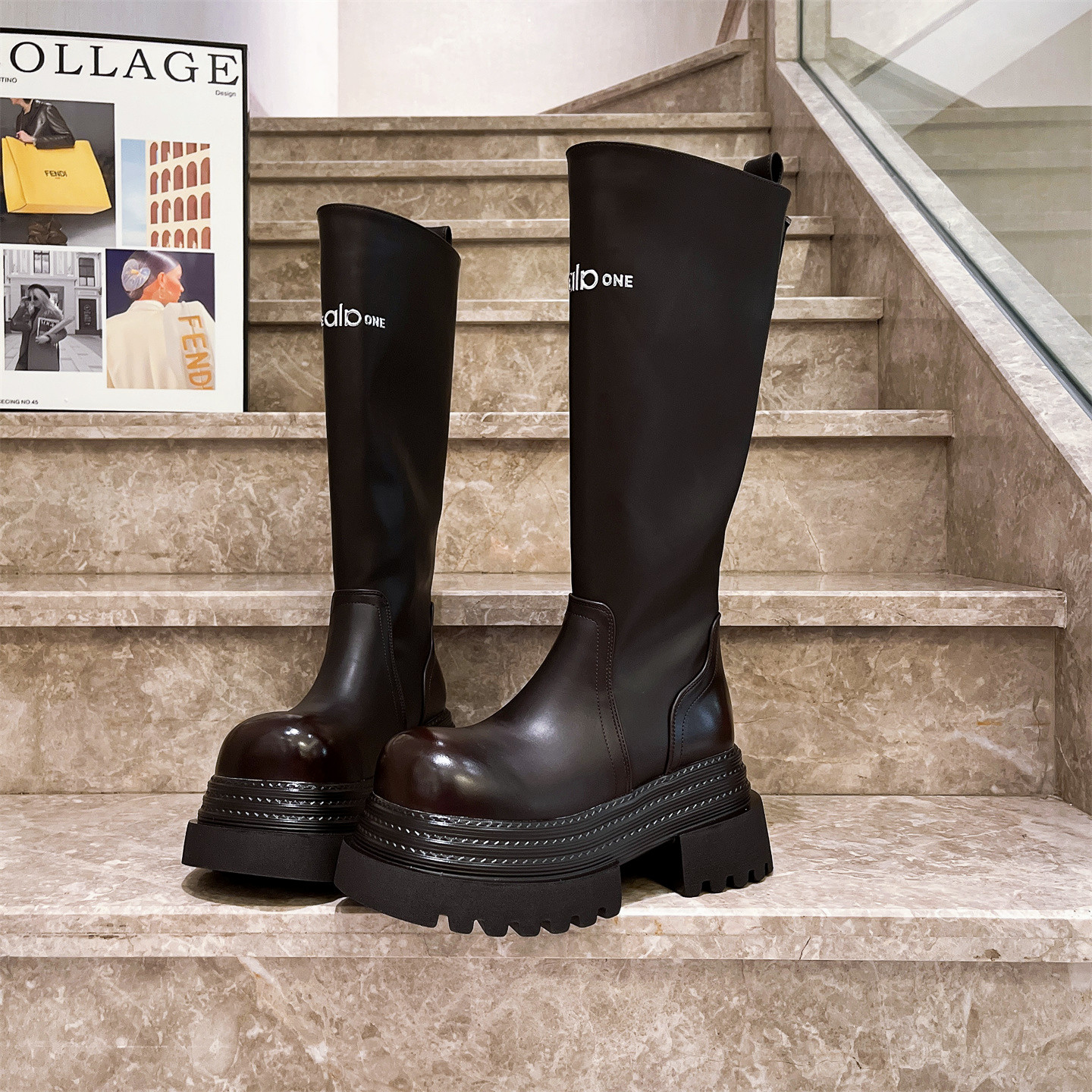 字母增高长靴高筒靴瘦瘦靴弹力靴