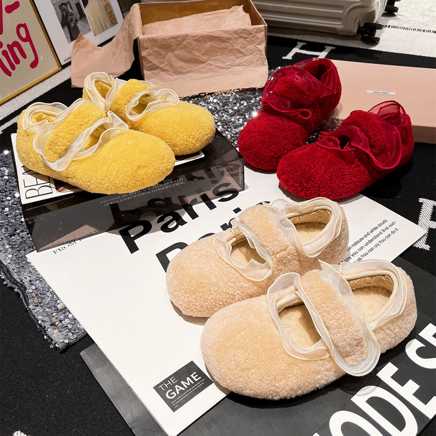 内外全羊毛版~蕾丝一字玛丽珍