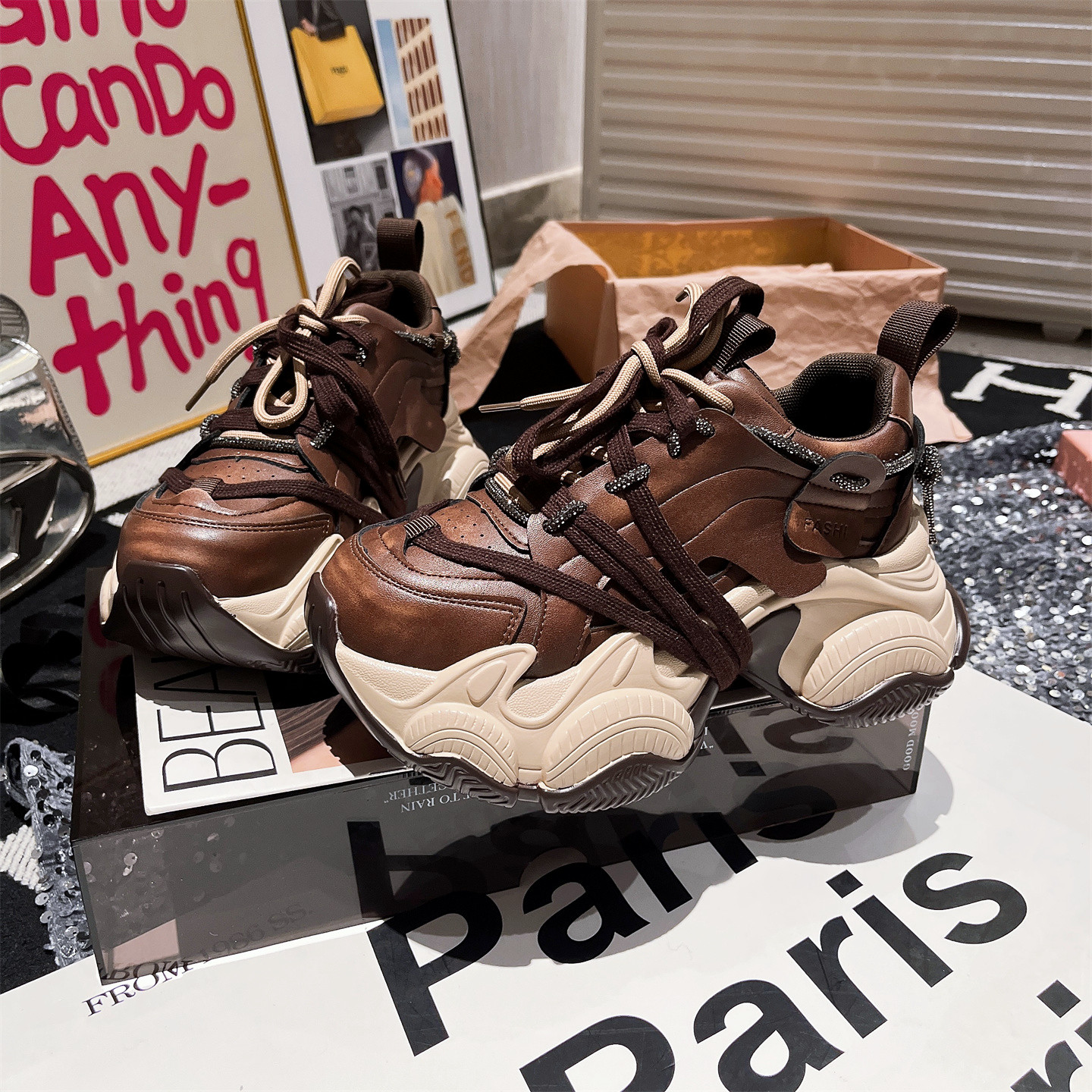 松糕小个子显瘦复古老爹鞋女鞋