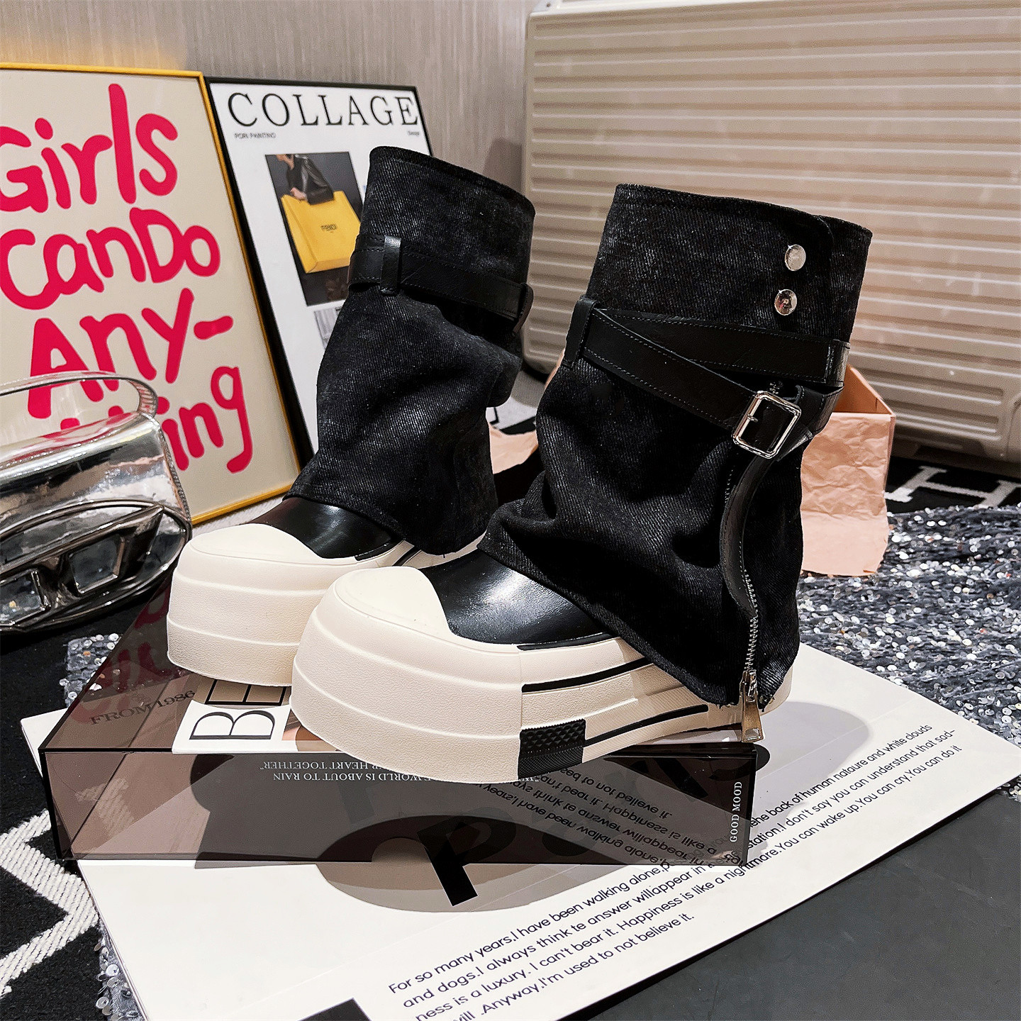 裤管靴堆堆靴马丁靴机车靴短靴女