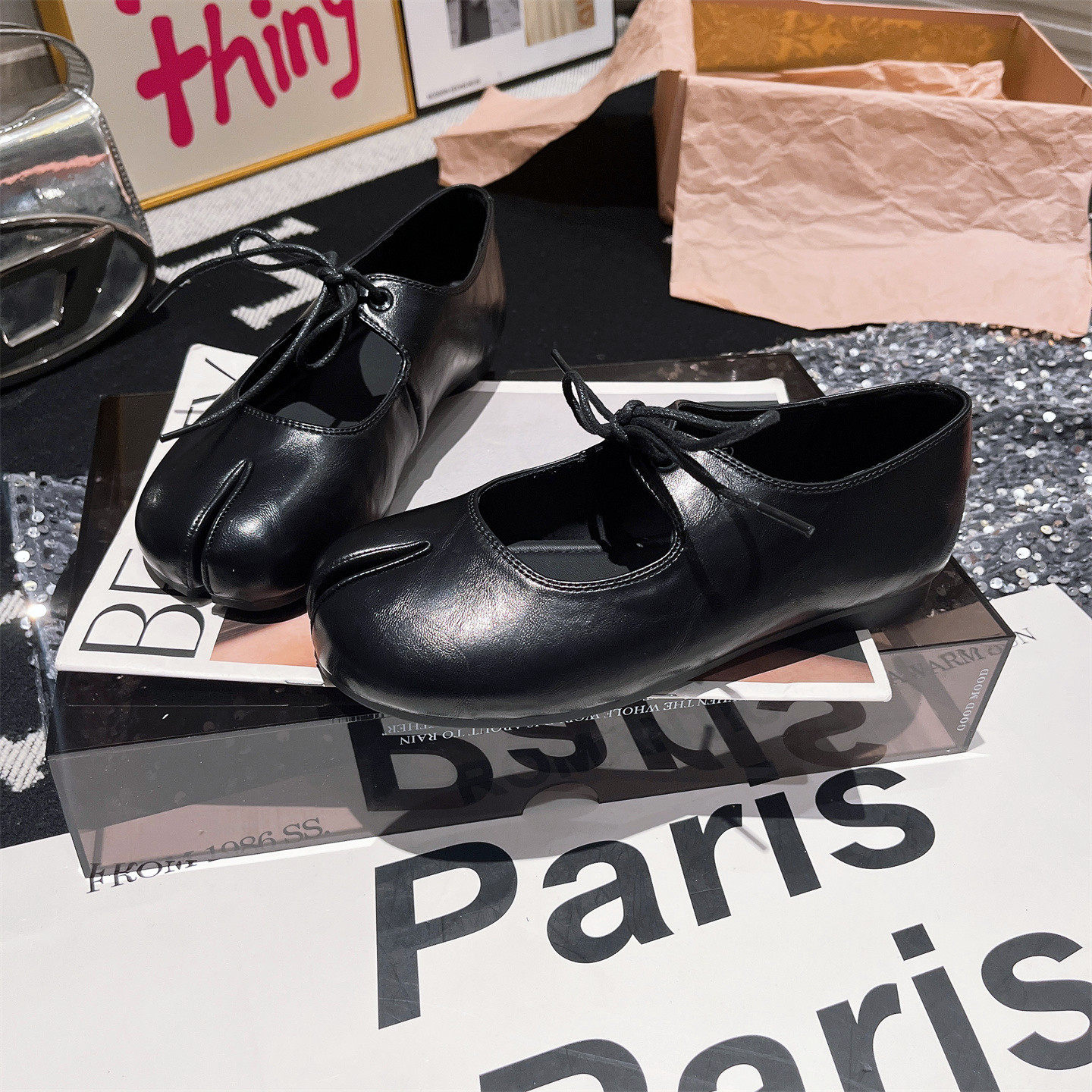 软皮版~欧货系带一字玛丽珍分趾猪蹄鞋平底鞋单鞋乐福鞋小皮鞋女,女鞋,时尚芭蕾鞋,淘宝优惠券,粉丝福利购,淘宝优惠卷