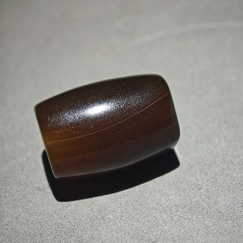 14.5天然焦糖色缠丝唐球玛瑙桶珠