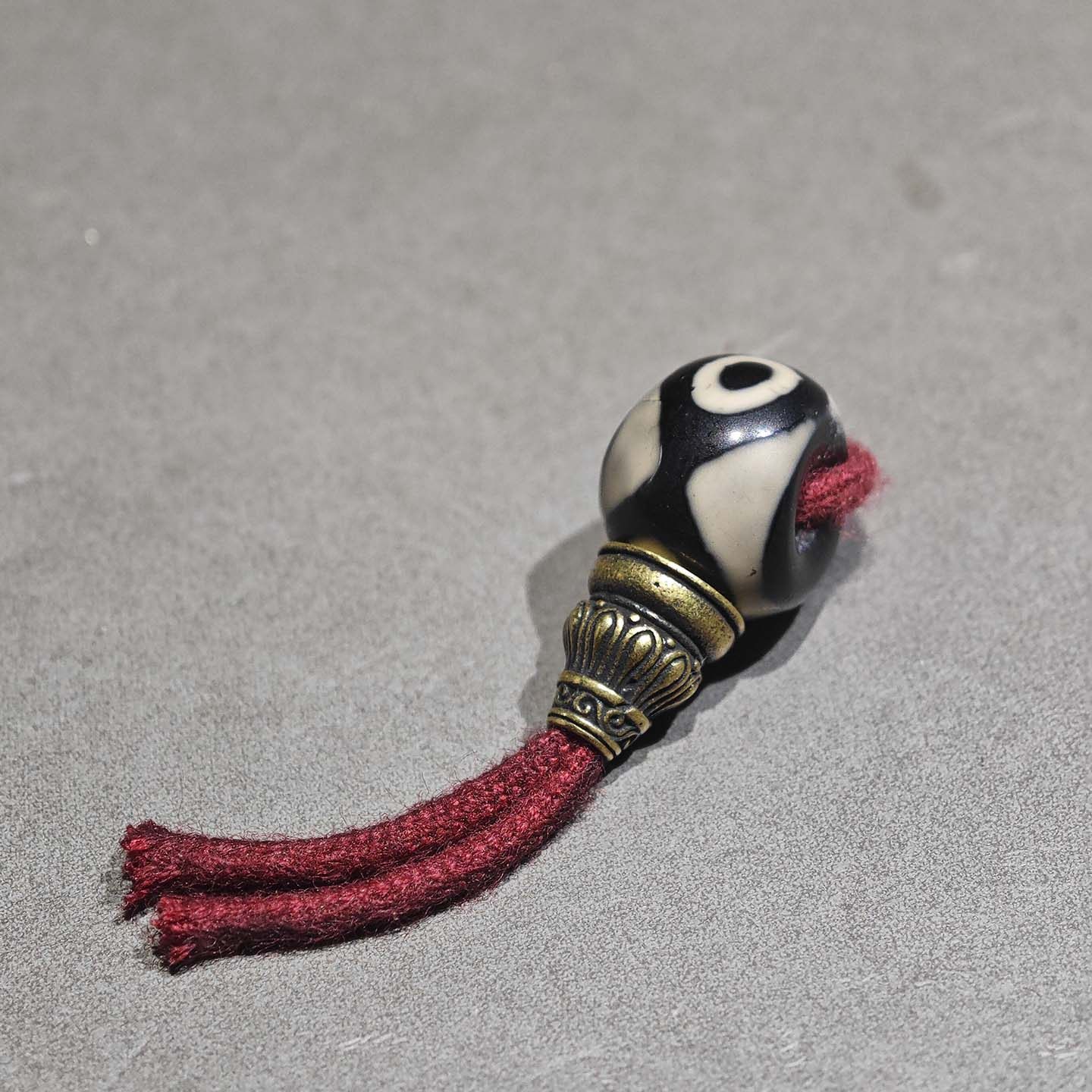 12MM西藏至纯老三眼天珠玛瑙老改佛头分体三通文玩配饰配件diy