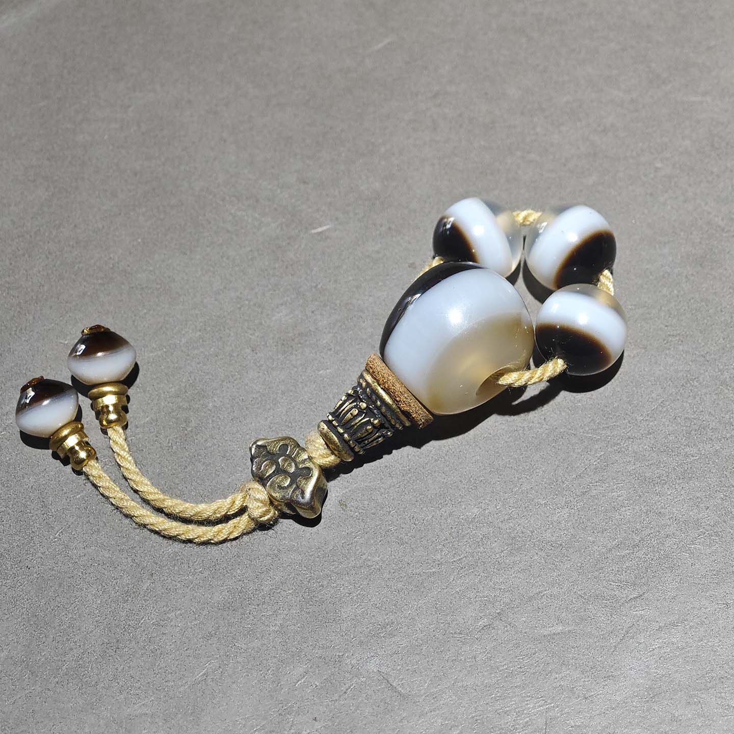 天然天地一线药师玛瑙顶珠腰珠佛头三通背云弟子珠套装文玩配饰